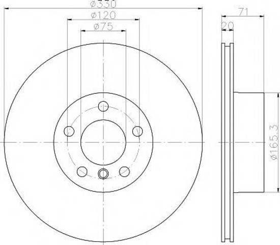 Дисковый тормоз 8DD355119541 HELLA