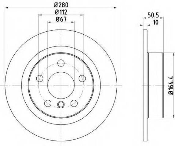 Диск тормозной задний 8DD355122661 HELLA