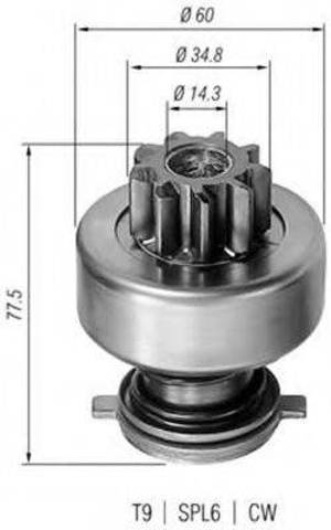 Привод стартера 940113020114 MAGNETI MARELLI