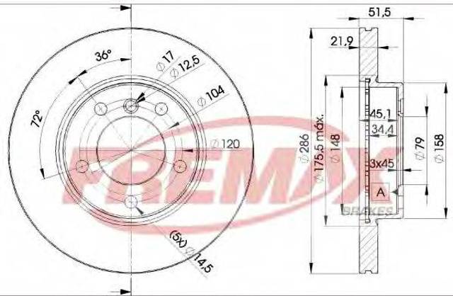 Передний тормозной диск BD0674 FREMAX