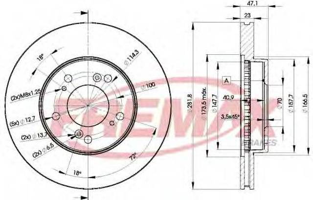 Тормоз дисковый передний BD2586 FREMAX