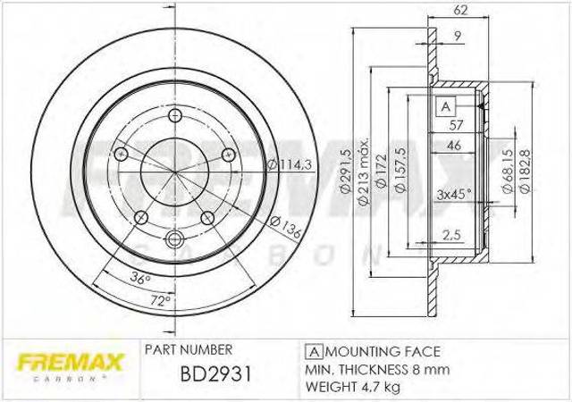 Тормозные диски BD2931 FREMAX