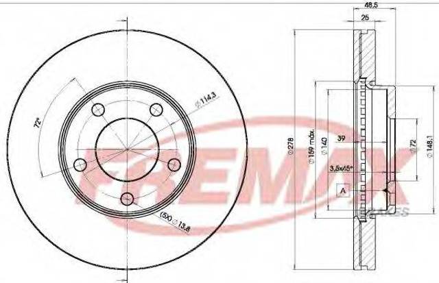 Передний тормозной диск BD3272 FREMAX