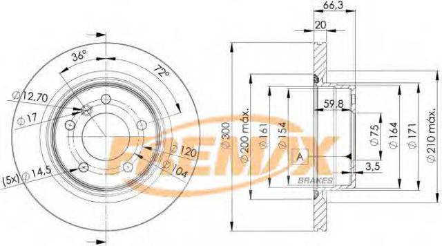 Задний дисковый тормоз BD3406 FREMAX