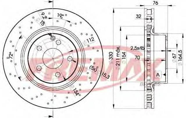 Диск тормозной передний BD5038 FREMAX