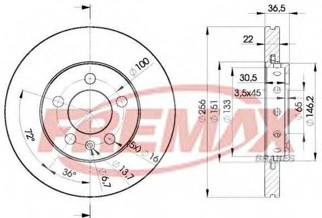 Тормоз дисковый передний BD5602 FREMAX