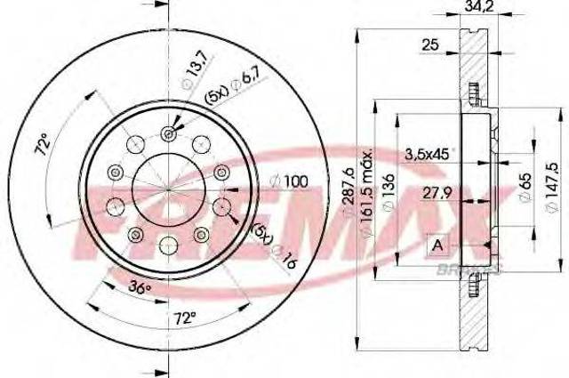 Диск тормозной передний BD5604 FREMAX