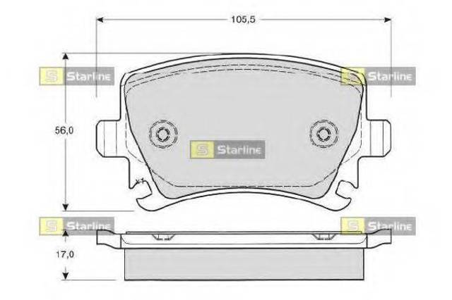 STARLINE BDS011S Колодки тормозные задние дисковые в наличии Днепр