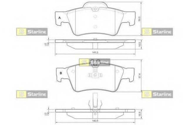 STARLINE BDS827P Колодки тормозные задние дисковые в наличии Днепр