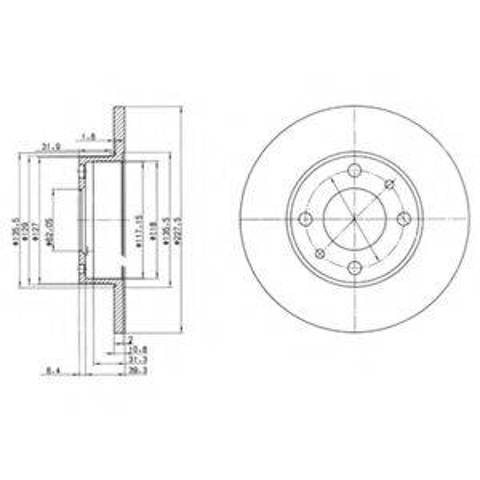 Тормоз дисковый передний BG2147 DELPHI