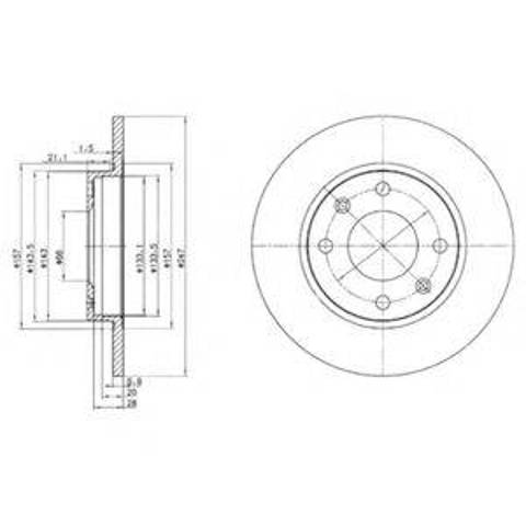 Диск тормозной передний BG2213 DELPHI