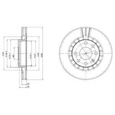 Тормоз дисковый передний BG2443 DELPHI
