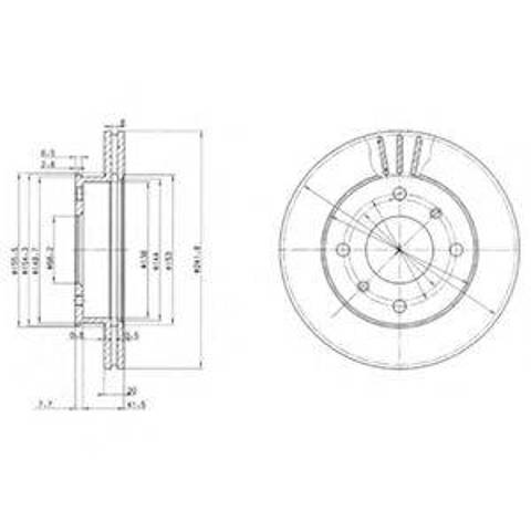Передний тормозной диск BG2632 DELPHI
