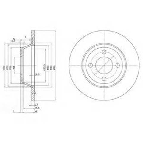 Тормоз дисковый передний BG2783 DELPHI
