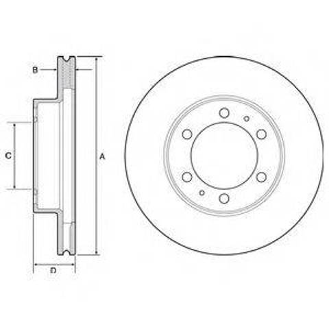 Передний тормозной диск BG4557 DELPHI