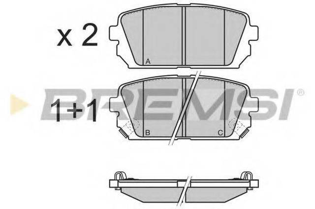 Колодки тормозные задние, дисковые BP3359 BREMSI