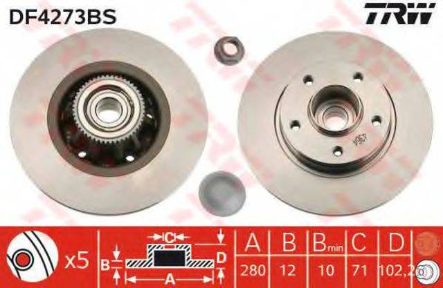 Тормозные диски DF4273BS TRW