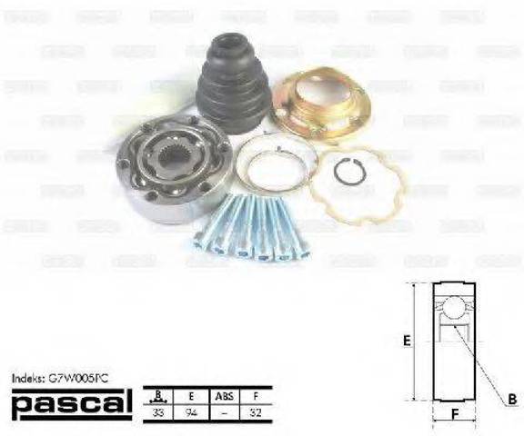 ШРУС внутренний, передний G7W005PC PASCAL