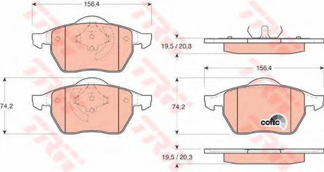 Колодки тормозные GDB1200 TRW