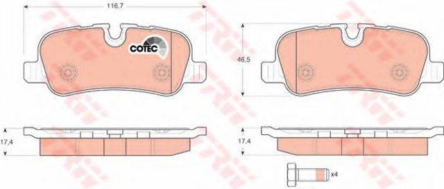 Колодки дисковые  GDB1632 TRW