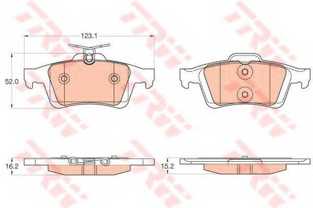 Колодки тормозные дисковые комплект GDB2033 TRW