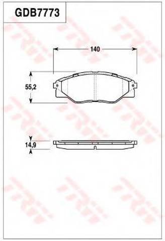 Колодки передние GDB7773 TRW
