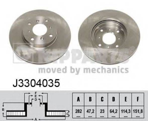 Передний тормозной диск J3304035 NIPPARTS
