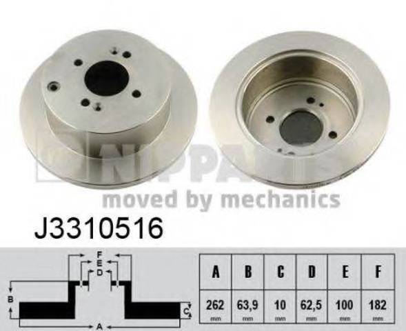 Задний дисковый тормоз J3310516 NIPPARTS