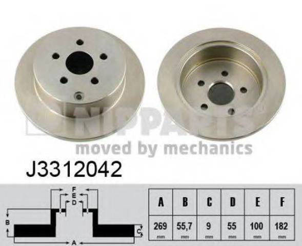 Дисковый тормоз J3312042 NIPPARTS
