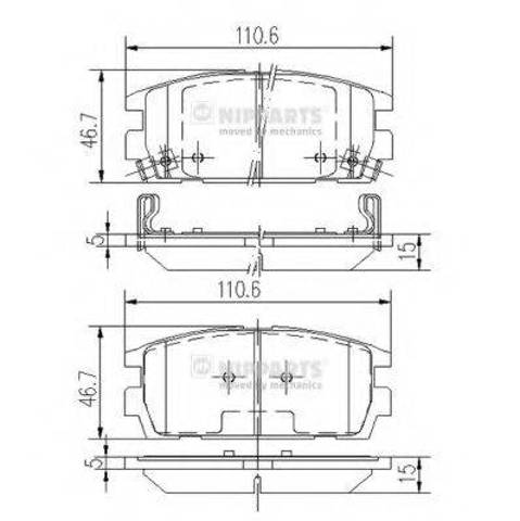 Колодки на тормоз задний дисковый J3610511 NIPPARTS