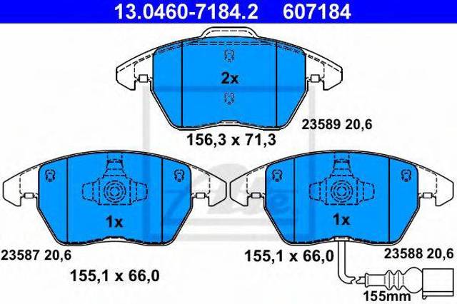 Колодки тормозные дисковые комплект JZW698151B VAG