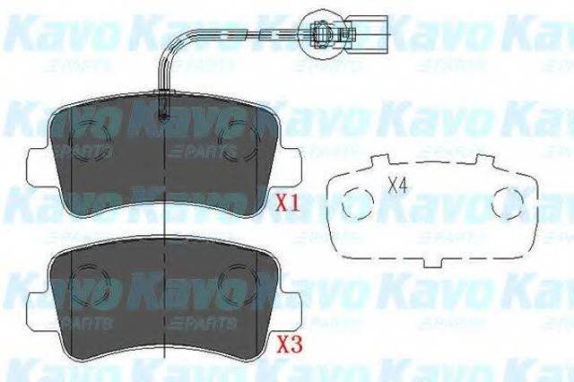 Колодки тормозные задние, дисковые KBP6590 KAVO PARTS