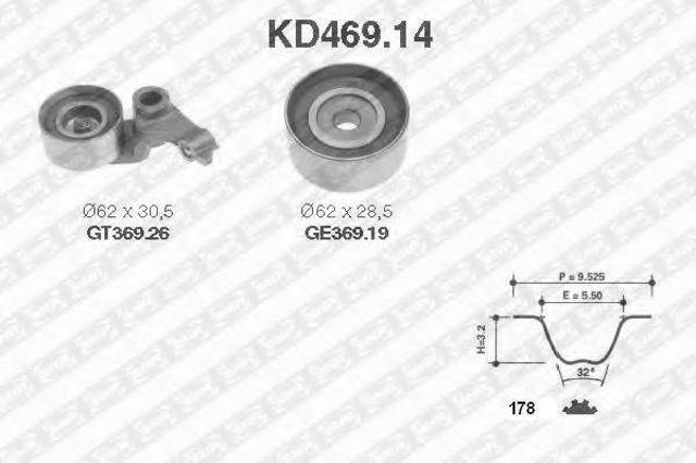 Комплект ремня ГРМ KD46914 SNR