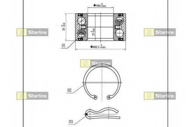 Ступичный подшипник передний LO03423 STARLINE