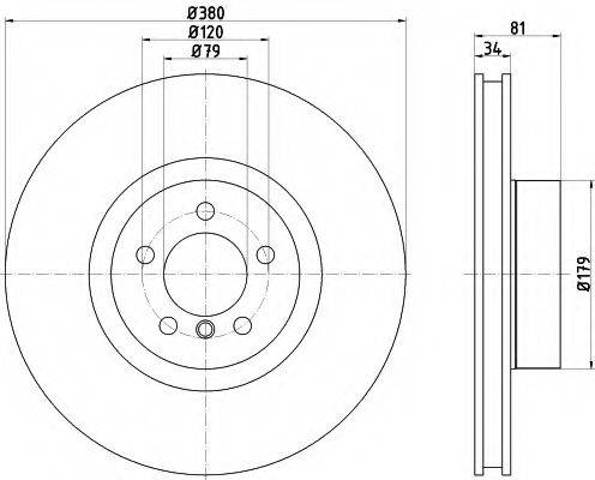 Передний тормозной диск LR031845 LAND ROVER