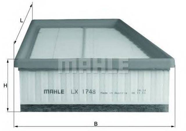 LX1748 MAHLE Воздушный фильтр купить в Днепр