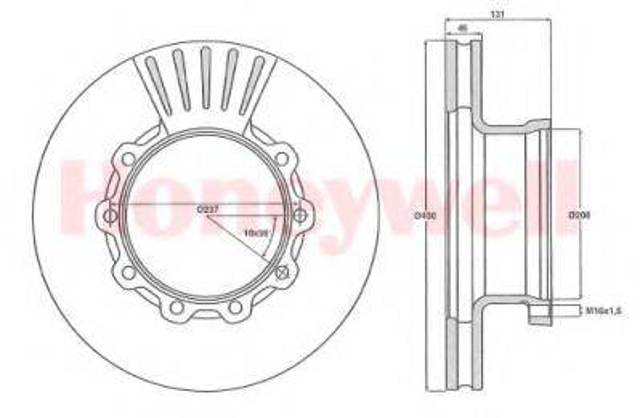 Диск тормозной передний MBR5025 ARVIN MERITOR