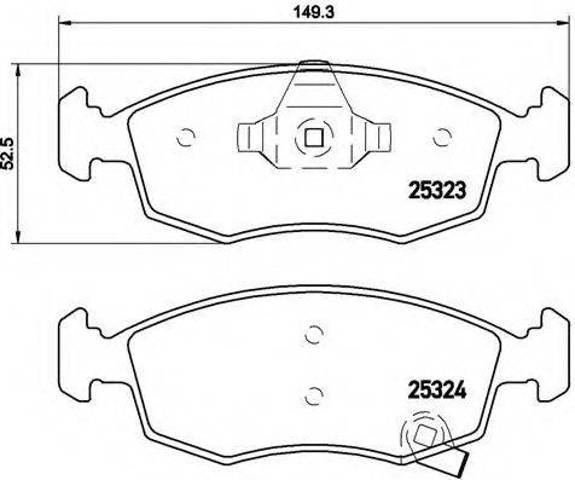 Колодки тормозные передние дисковые P11031 BREMBO