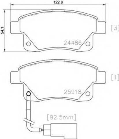 Комплект задних колодок P24066 BREMBO