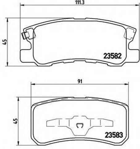 Комплект задних колодок P54031 BREMBO