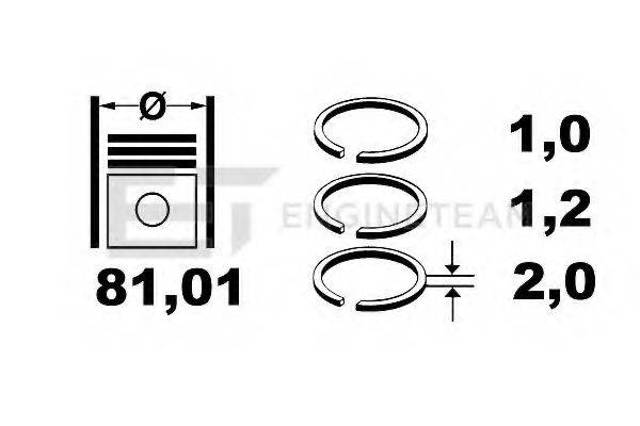 Кольца поршневые STD на 1 цилиндр R1005700 ET ENGINETEAM