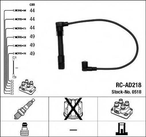 Провода зажигания RCAD218 NGK
