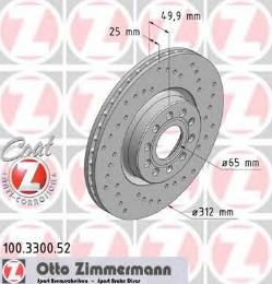 100330052 ZIMMERMANN Передние тормозные диски купить в Ирпень