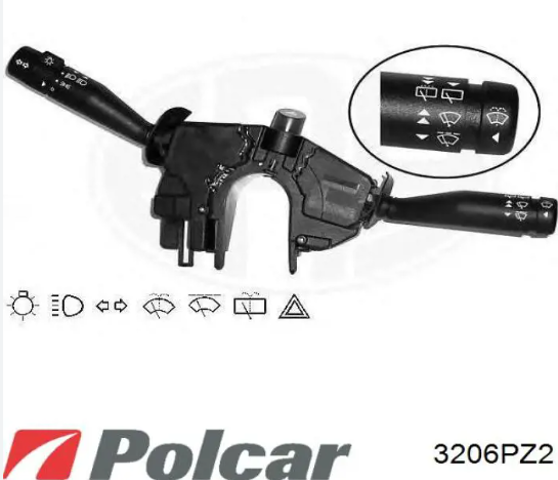 Переключатель подрулевой, левый 3206PZ2 POLCAR