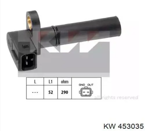Датчик положения коленчатого вала 453035 KW
