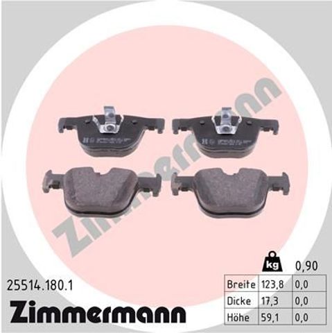 255141801 ZIMMERMANN Задние тормозные колодки купить в Тернополь