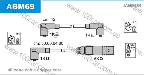 Провода зажигания ABM69 JANMOR