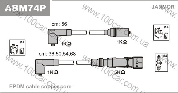 Провода зажигания ABM74P JANMOR