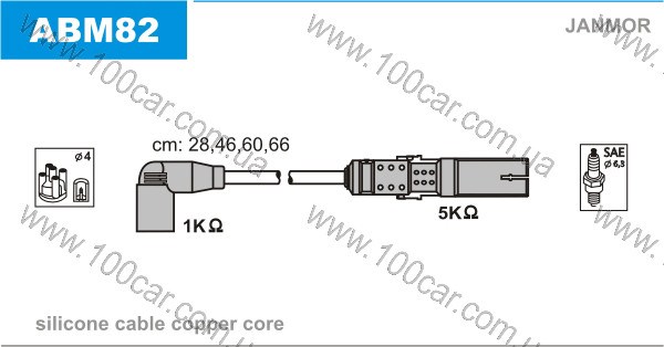 Провода высокого напряжения ABM82 JANMOR