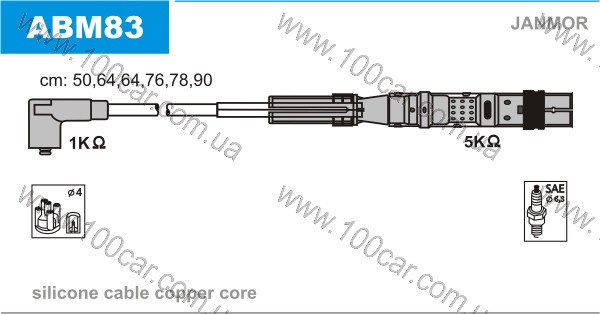 Провода высоковольтные ABM83 JANMOR